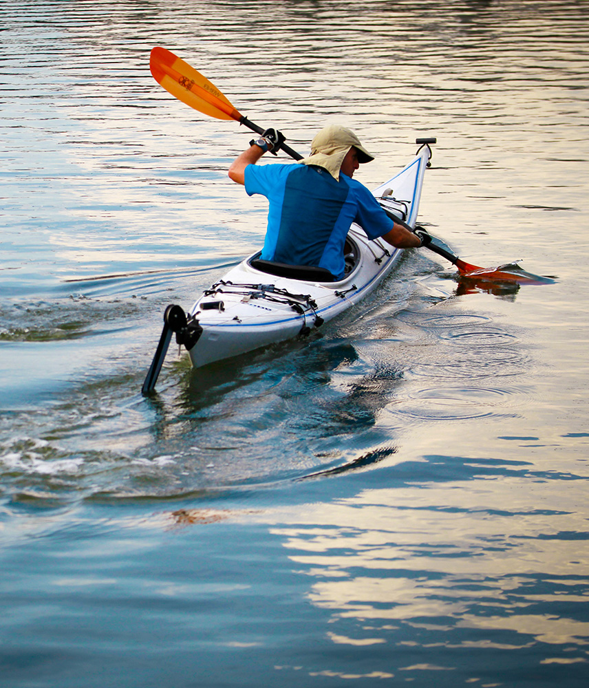 A resident kayaks on of the lakes in the Greater New Orleans area